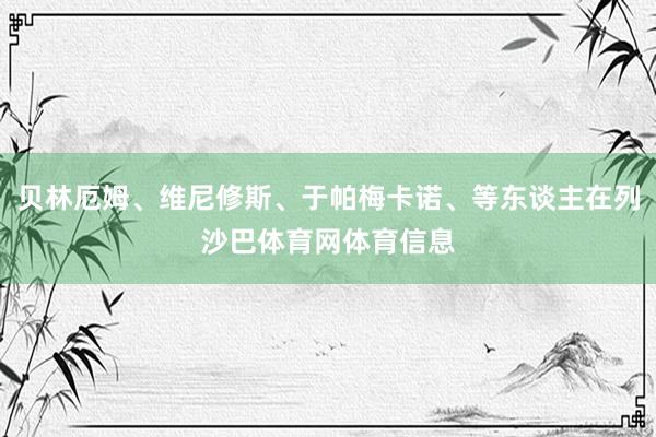 贝林厄姆、维尼修斯、于帕梅卡诺、等东谈主在列沙巴体育网体育信息
