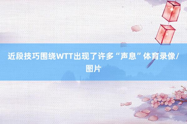 近段技巧围绕WTT出现了许多“声息”体育录像/图片