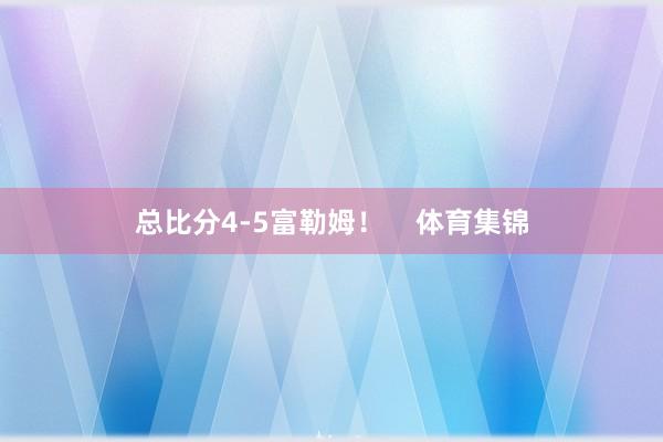 总比分4-5富勒姆！    体育集锦
