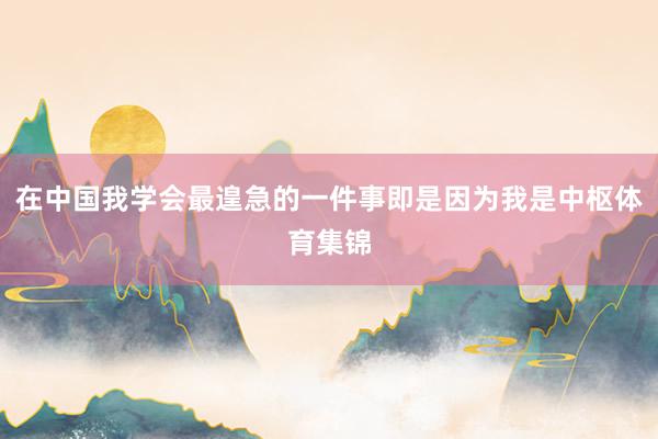 在中国我学会最遑急的一件事即是因为我是中枢体育集锦