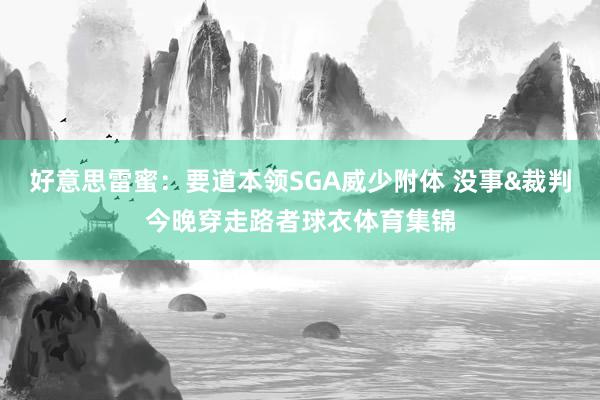 好意思雷蜜：要道本领SGA威少附体 没事&裁判今晚穿走路者球衣体育集锦
