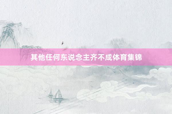 其他任何东说念主齐不成体育集锦