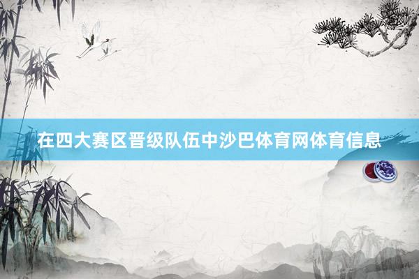 在四大赛区晋级队伍中沙巴体育网体育信息