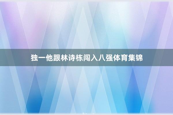 独一他跟林诗栋闯入八强体育集锦
