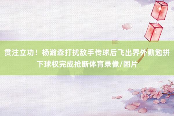 贯注立功！杨瀚森打扰敌手传球后飞出界外勤勉拼下球权完成抢断体育录像/图片