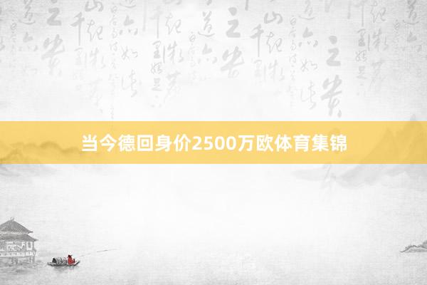 当今德回身价2500万欧体育集锦
