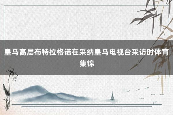 皇马高层布特拉格诺在采纳皇马电视台采访时体育集锦