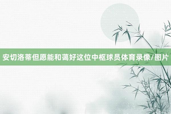 安切洛蒂但愿能和蔼好这位中枢球员体育录像/图片