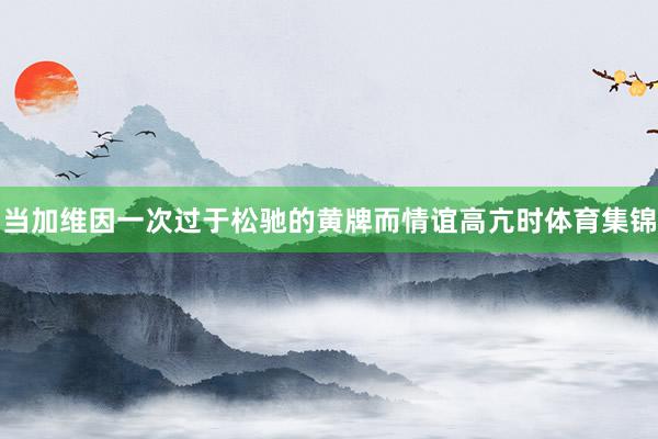当加维因一次过于松驰的黄牌而情谊高亢时体育集锦