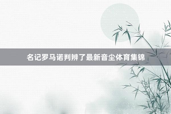 名记罗马诺判辨了最新音尘体育集锦