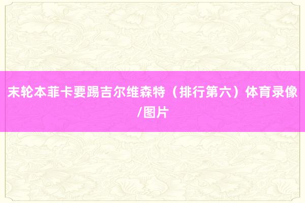 末轮本菲卡要踢吉尔维森特（排行第六）体育录像/图片