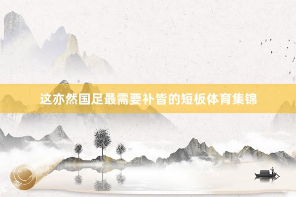 这亦然国足最需要补皆的短板体育集锦